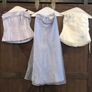 David’s Bridal periwinkle bridesmaids outfits